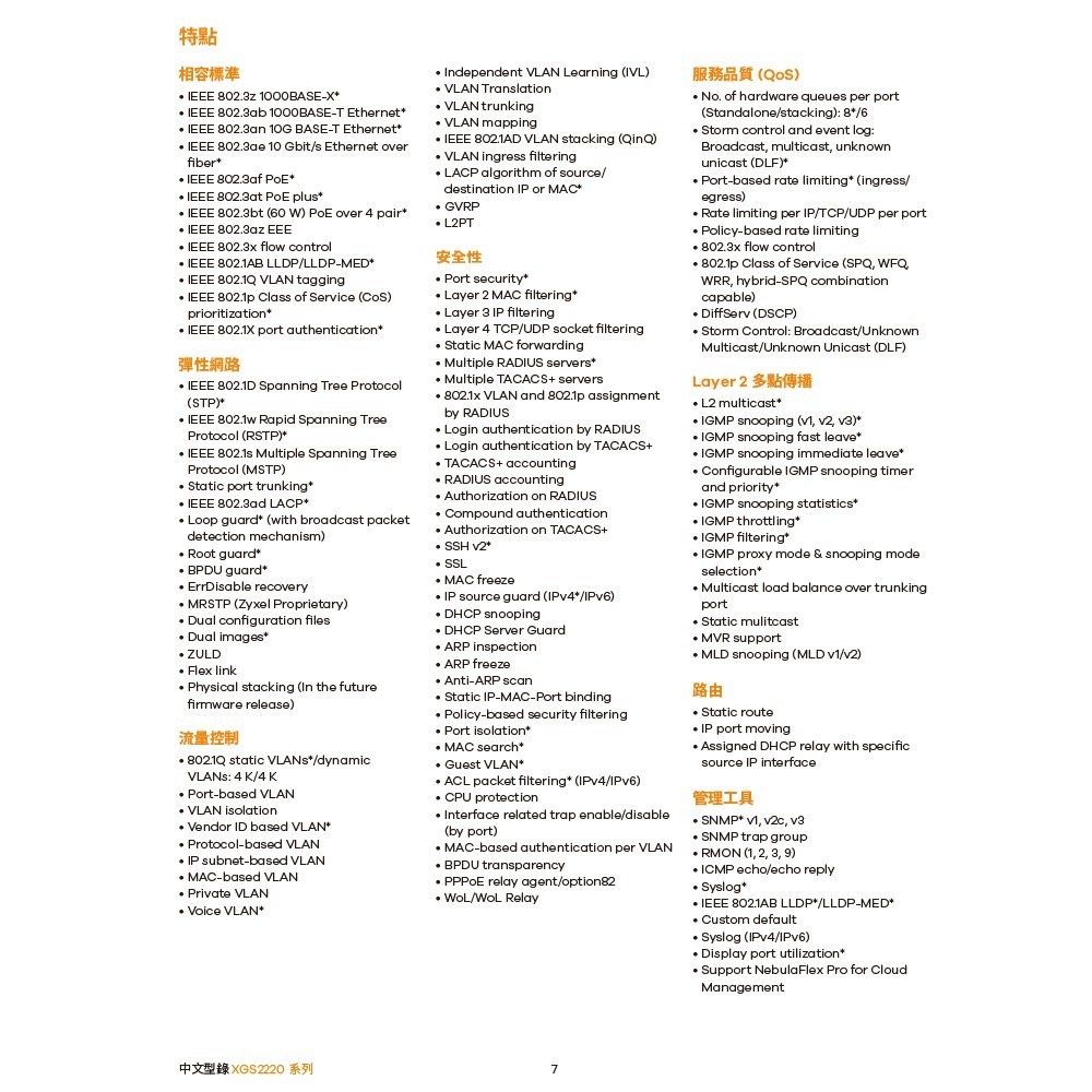 昌運監視器 ZYXEL 合勤 XGS2220-54FP 48埠GbE L3存取PoE+交換器 100/1000Mbps-細節圖8