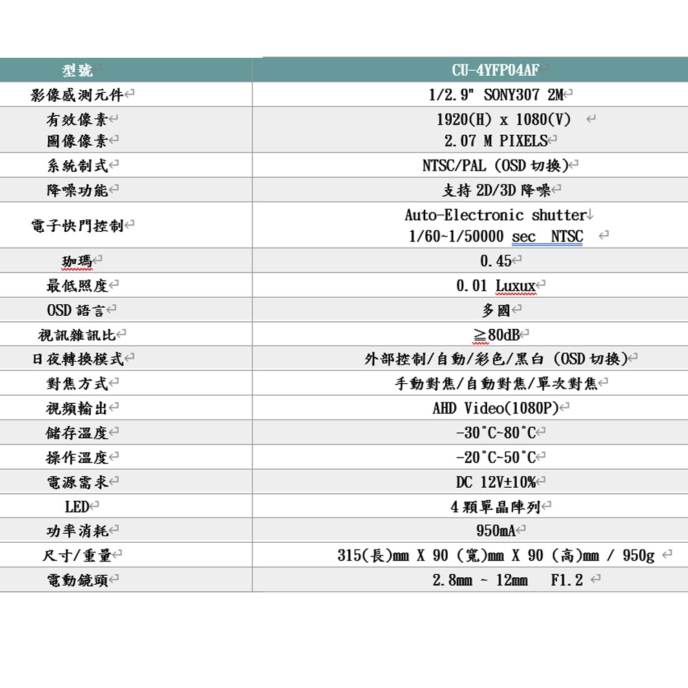 昌運監視器 200萬畫素 2.8~12M 自動對焦紅外線攝影機 即時影像傳輸畫面不延遲-細節圖2