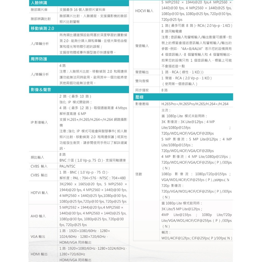 昌運監視器 DJS-DB0821B 人臉辨識 人車分析 8路 1080P智慧型錄影主機-細節圖2