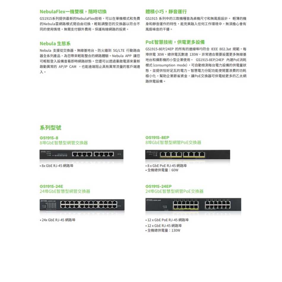 昌運監視器 ZYXEL 合勤 GS1915-8(MIT) 8埠GbE智能網路管理交換器-細節圖7