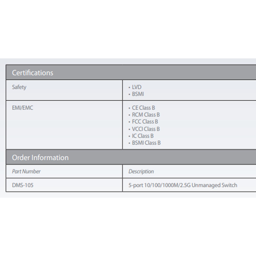 昌運監視器 D-LINK 友訊 DMS-105 5埠無網管Multi-Gigabit多網速交換器-細節圖6