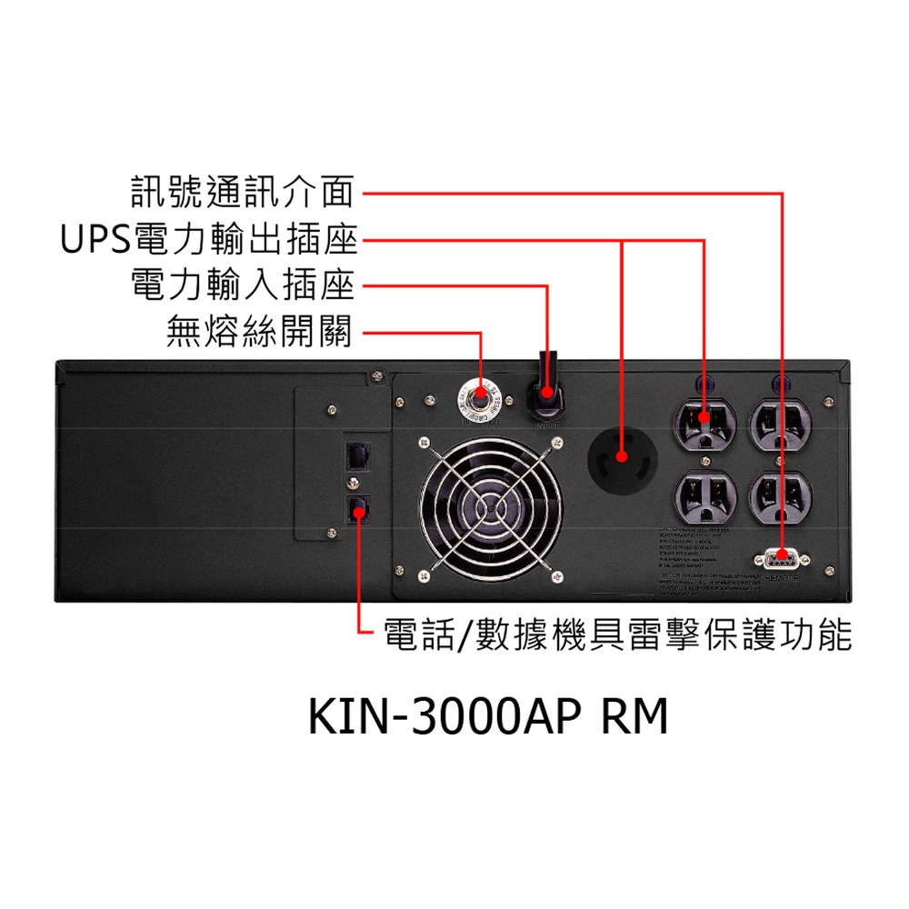 昌運監視器 科風PCM KIN-3000APRM 3000VA 機架式在線互動式UPS不斷電系統(請來電洽詢)-細節圖3