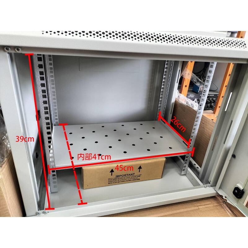 昌運監視器 9U網門型機櫃 網路機櫃 伺服器機櫃 電腦機櫃 含一個層板 可鎖 可壁掛 白色-細節圖2
