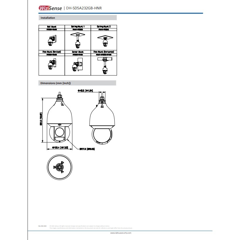 昌運監視器 大華 DH-SD5A232GB-HNR 200萬畫素 32倍 星光級攝影機 紅外線距離150公尺 星光技術-細節圖5