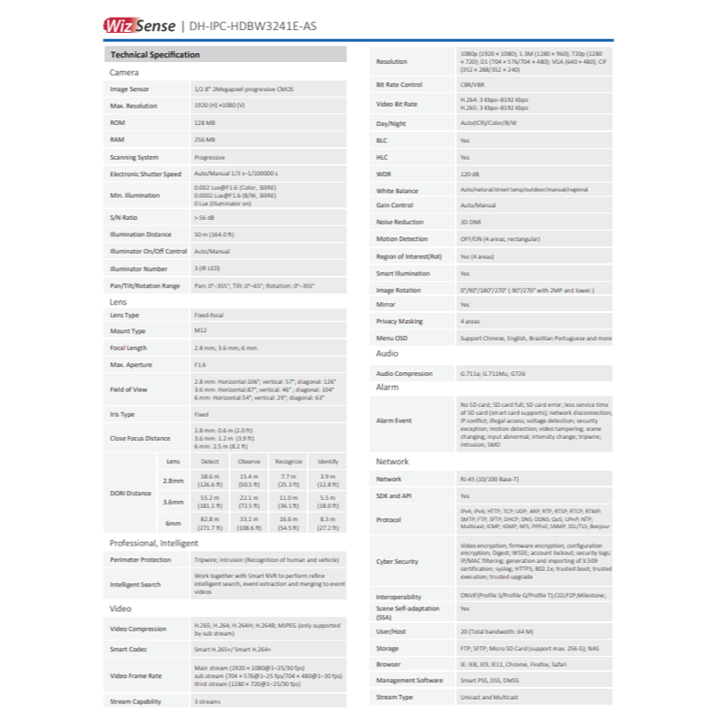 昌運監視器 大華 DH-IPC-HDBW3241E-AS 200萬畫素 2MP紅外線定焦半球網路攝影機 紅外線50公尺-細節圖3