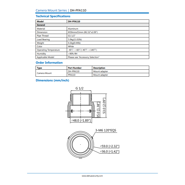昌運監視器 大華 DH-PFA110 卡口轉接器-細節圖3