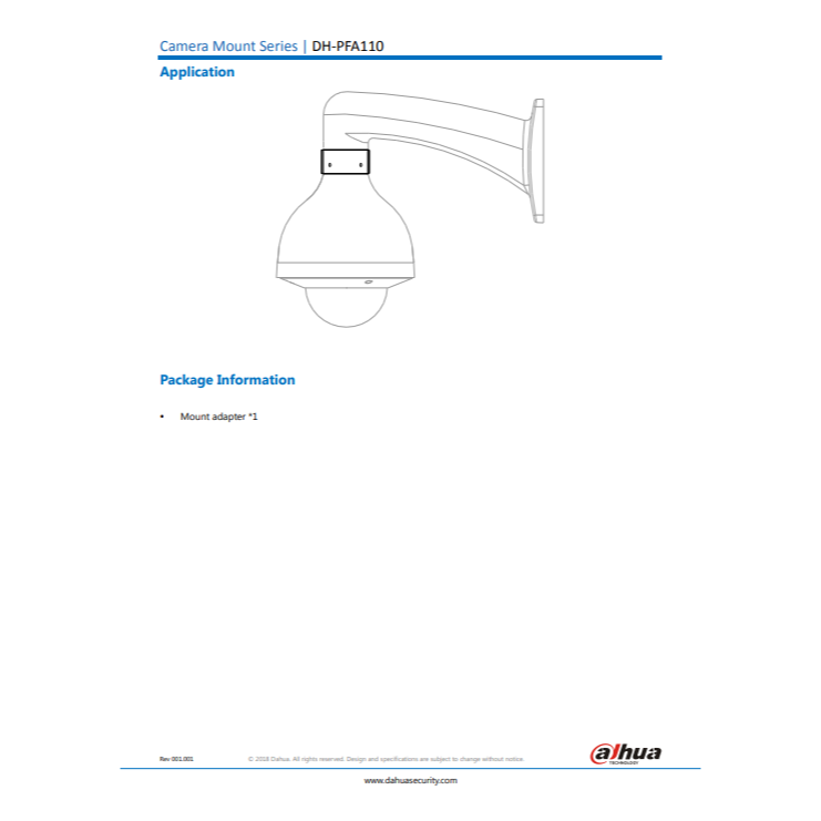 昌運監視器 大華 DH-PFA110 卡口轉接器-細節圖4