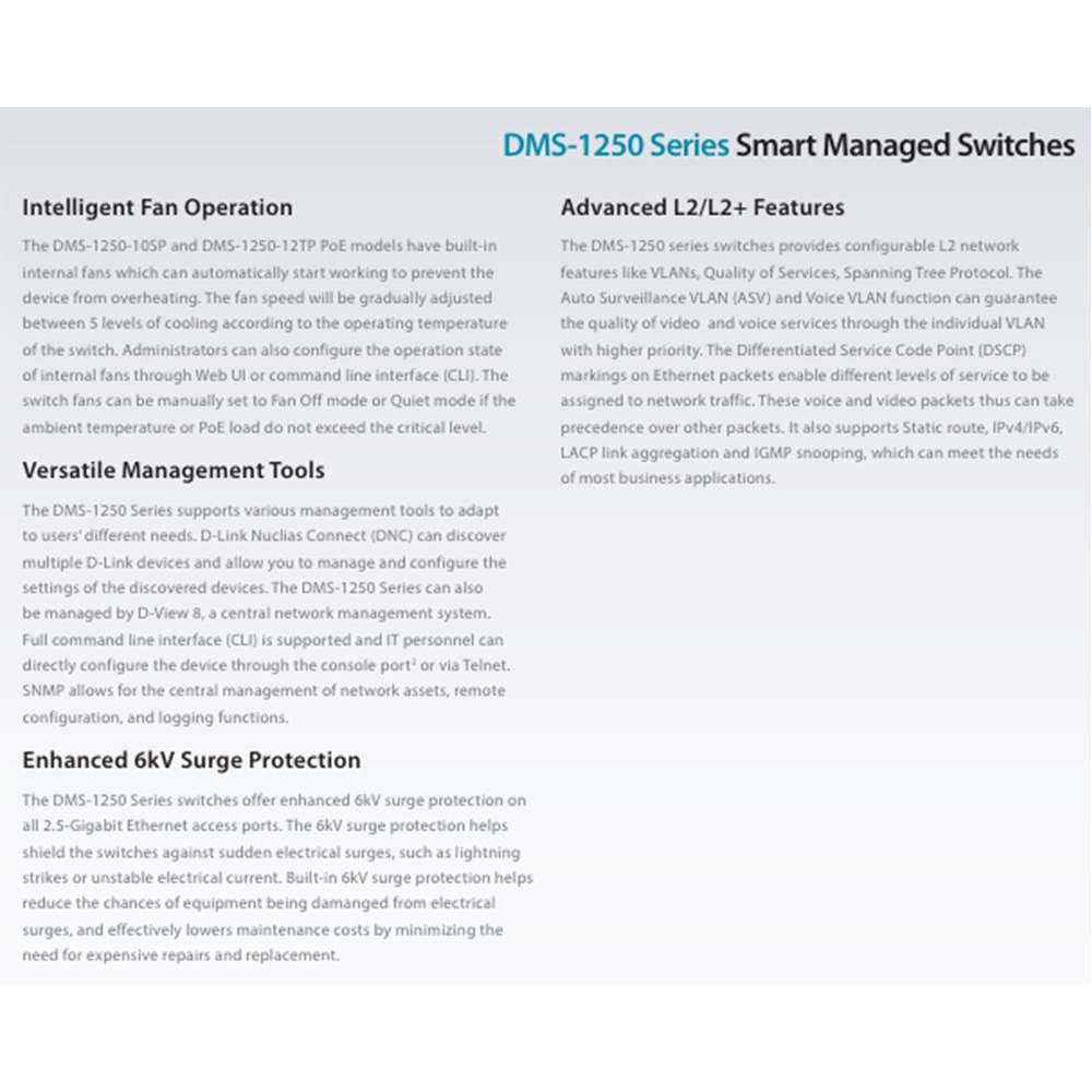 昌運監視器 D-LINK友訊 DMS-1250-10SPL L2 Multi-Gigabit多速率智慧網管PoE交換器-細節圖3
