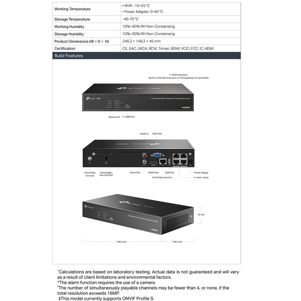TP-LINK 昌運監視器組合 VIGI NVR1004H-4P +InSight S245ZI 電動變焦網路攝影機*2-細節圖4