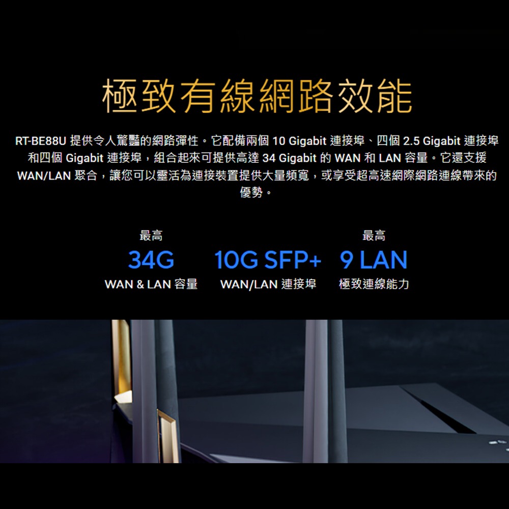 昌運監視器 ASUS華碩 RT-BE88U BE7200 WiFi 7 AiMesh 雙頻電競路由器-細節圖5