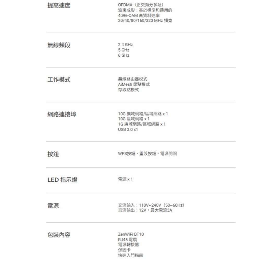 昌運監視器 ASUS華碩 ZenWiFi BT10 1入(單入)一入 BE18000Mesh三頻WiFi 7無線路由器-細節圖3