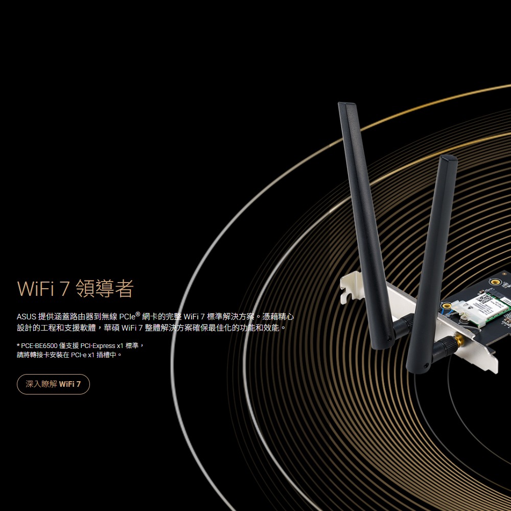 昌運監視器 ASUS華碩 PCE-BE6500 WiFi 7 PCI-E 無線網卡-細節圖4