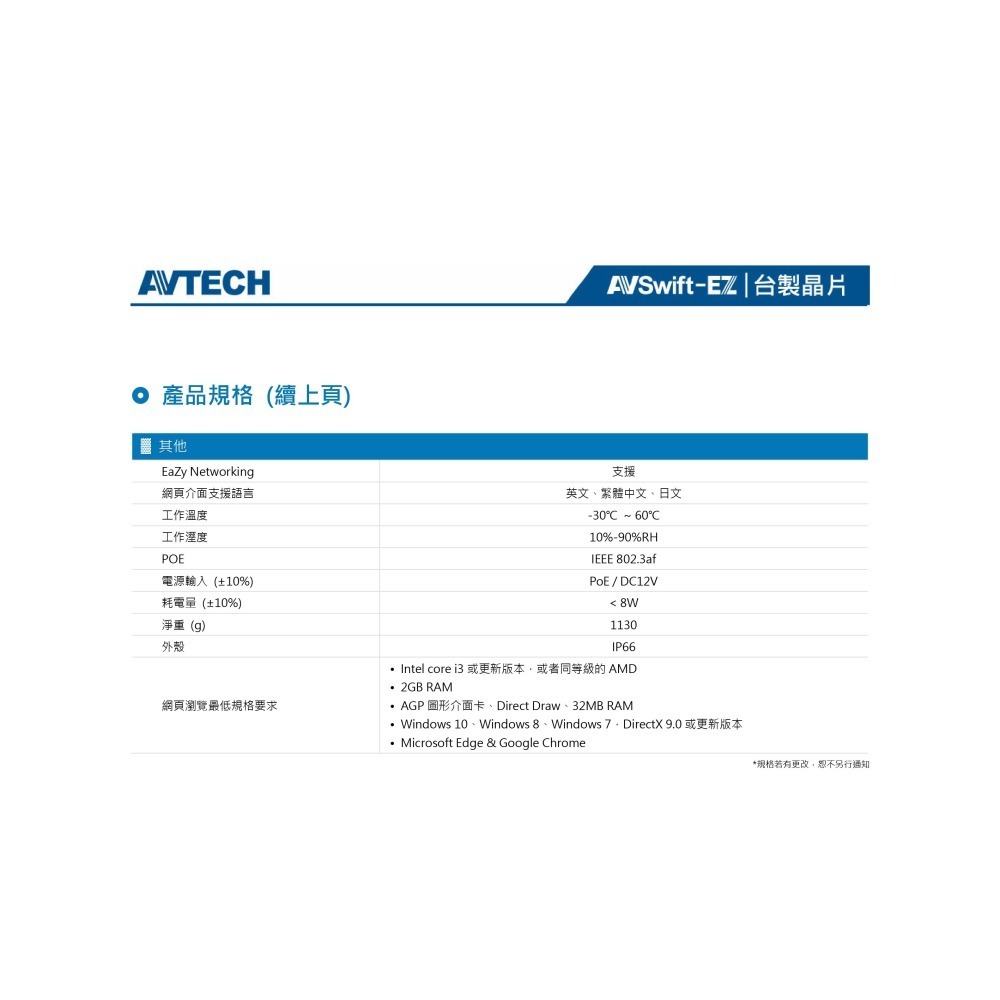 昌運監視器 AVTECH陞泰  DGM5743SVT 500萬畫素 電動變焦防護罩型紅外線網路攝影機 星光級夜視功能-細節圖4