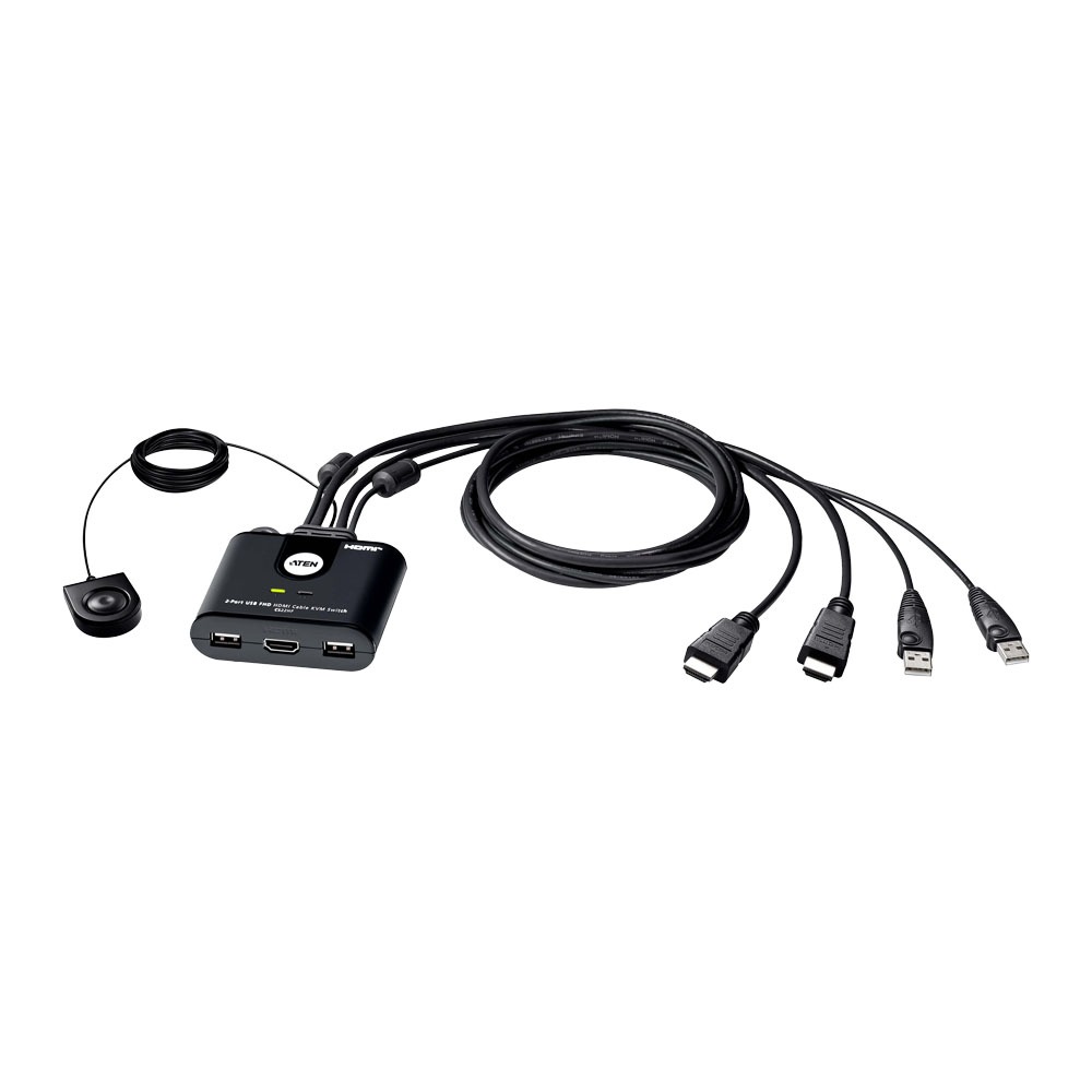 昌運監視器 ATEN 宏正 CS22HF 2埠 USB FHD HDMI 帶線式KVM多電腦切換器-細節圖2