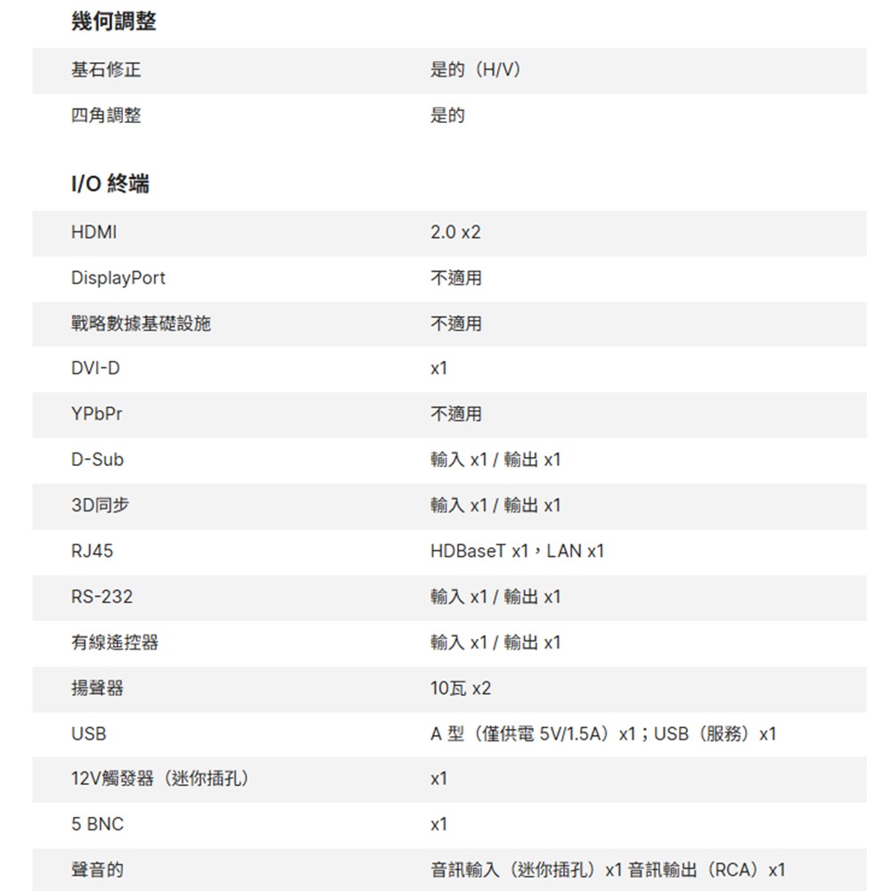昌運監視器 VIVITEK TU10KL 超低功耗性能卓越 工程雷射投影機 (請來電洽詢)-細節圖3