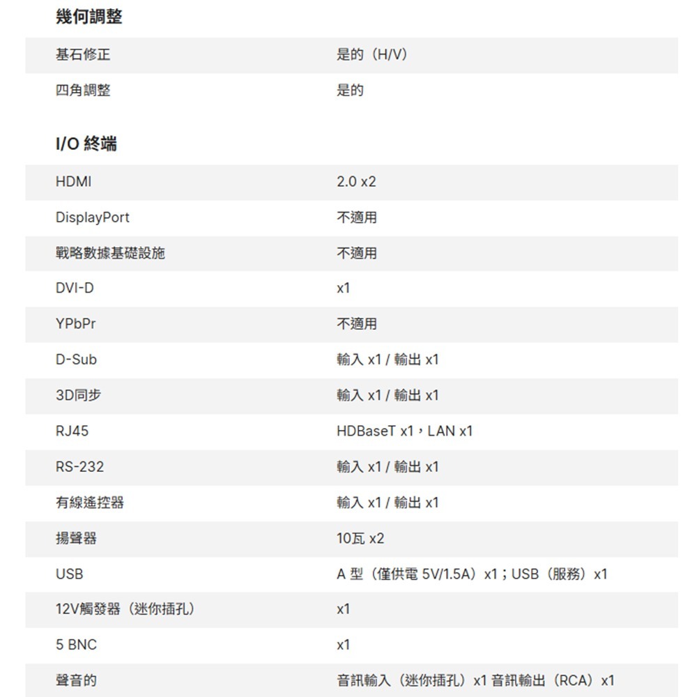 昌運監視器 VIVITEK TU10KL 超低功耗性能卓越 工程雷射投影機-細節圖3