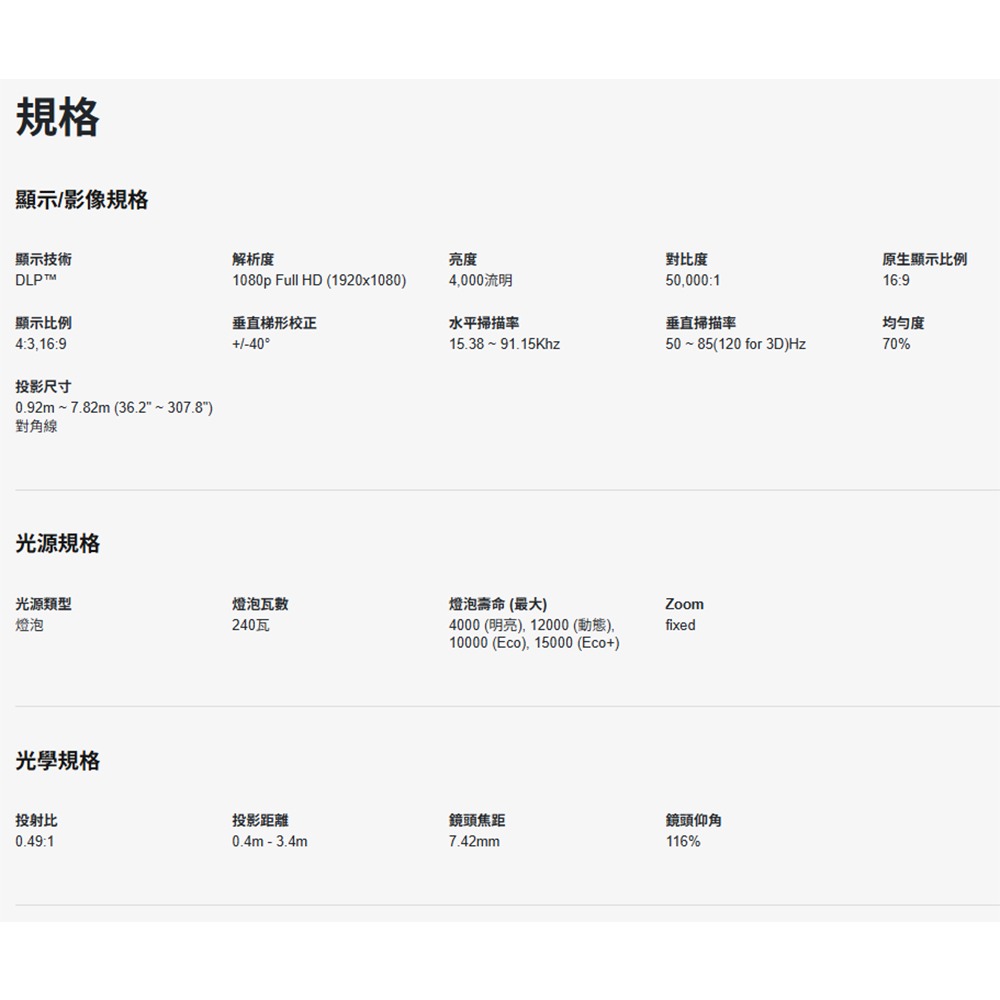昌運監視器 OPTOMA EH412ST 高亮度短焦商用投影機-細節圖2
