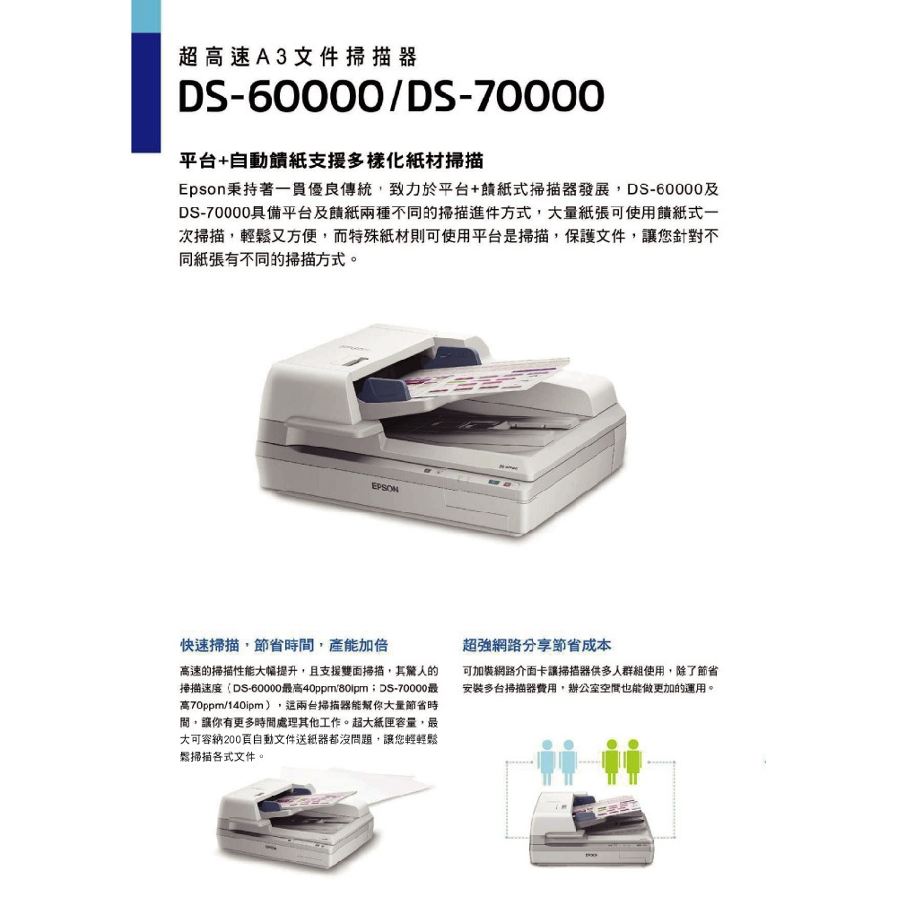 昌運監視器 EPSON 愛普生 DS-70000 超高速A3文件掃描器 超音波進紙偵測-細節圖3