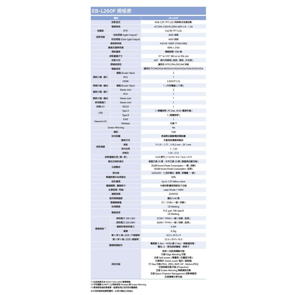 昌運監視器 EPSON 愛普生 EB-L260F 新一代商務雷射投影機 3LCD雷射投影-細節圖2