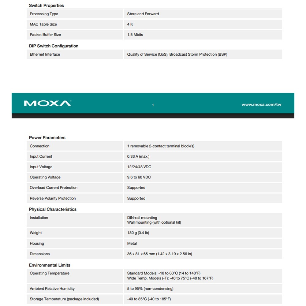 昌運監視器 MOXA EDS-G2008-EL 金屬外殼 8埠入門級非網管型 全Gigabit乙太網路交換器-細節圖3