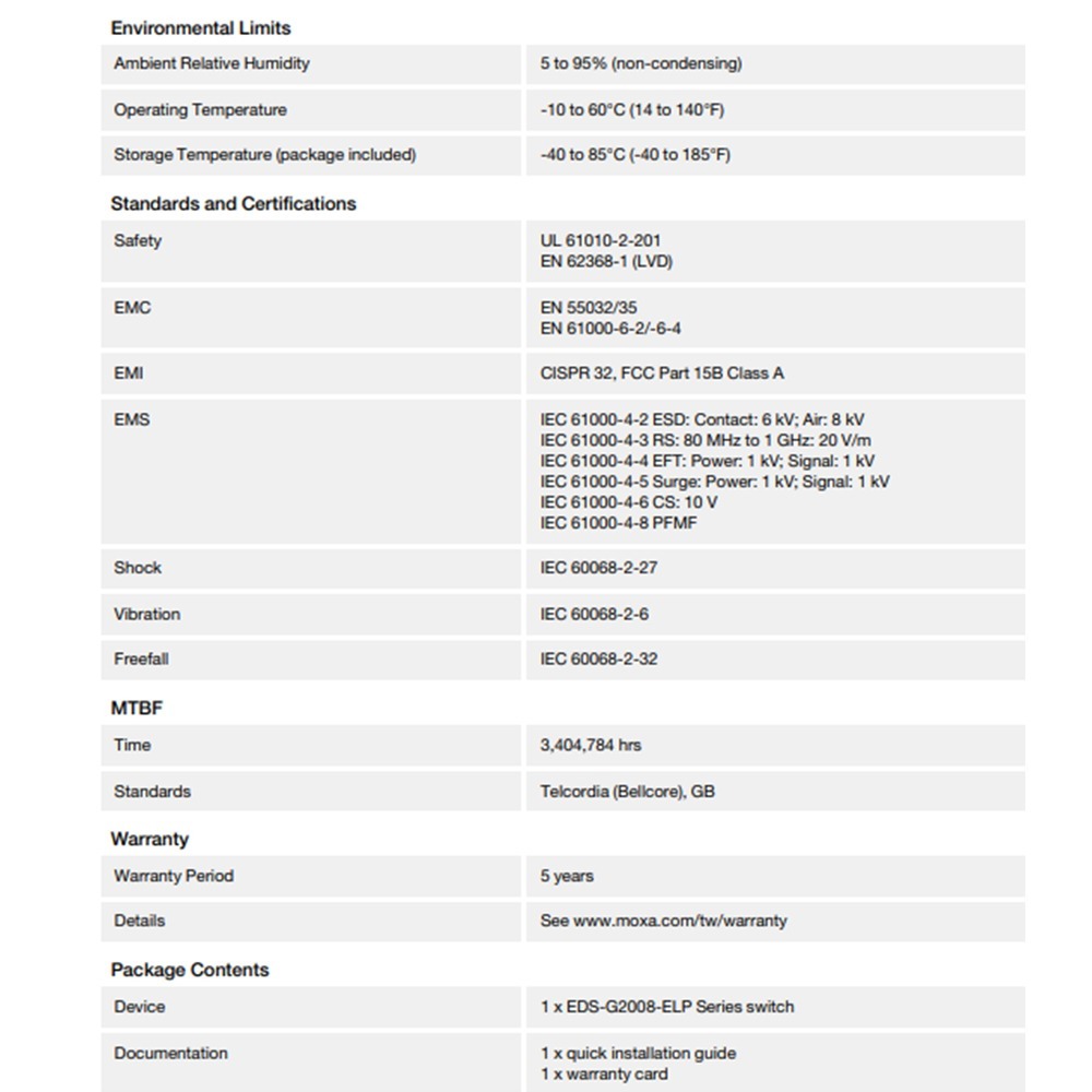 昌運監視器 MOXA EDS-G2008-ELP 塑膠外殼 8埠入門級非網管型 全Gigabit乙太網路交換器-細節圖4