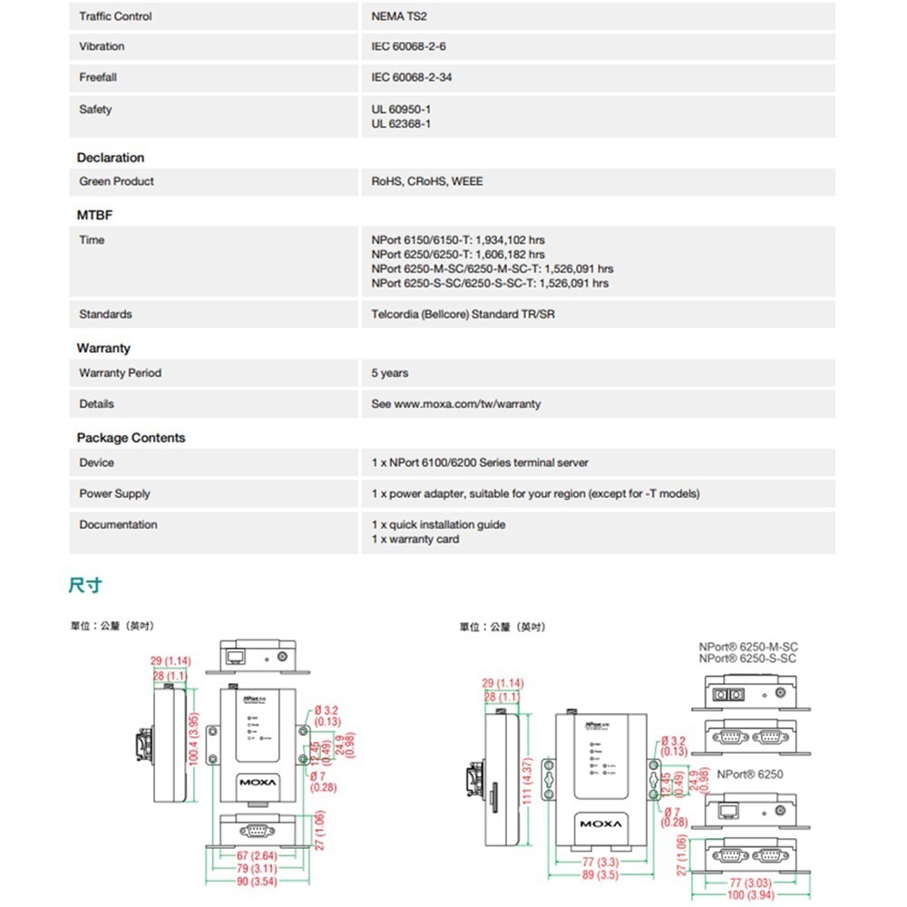 昌運監視器 MOXA NPORT 6250-M-SC 2埠RS-232/422/485 安全設備伺服器(請來電洽詢)-細節圖6