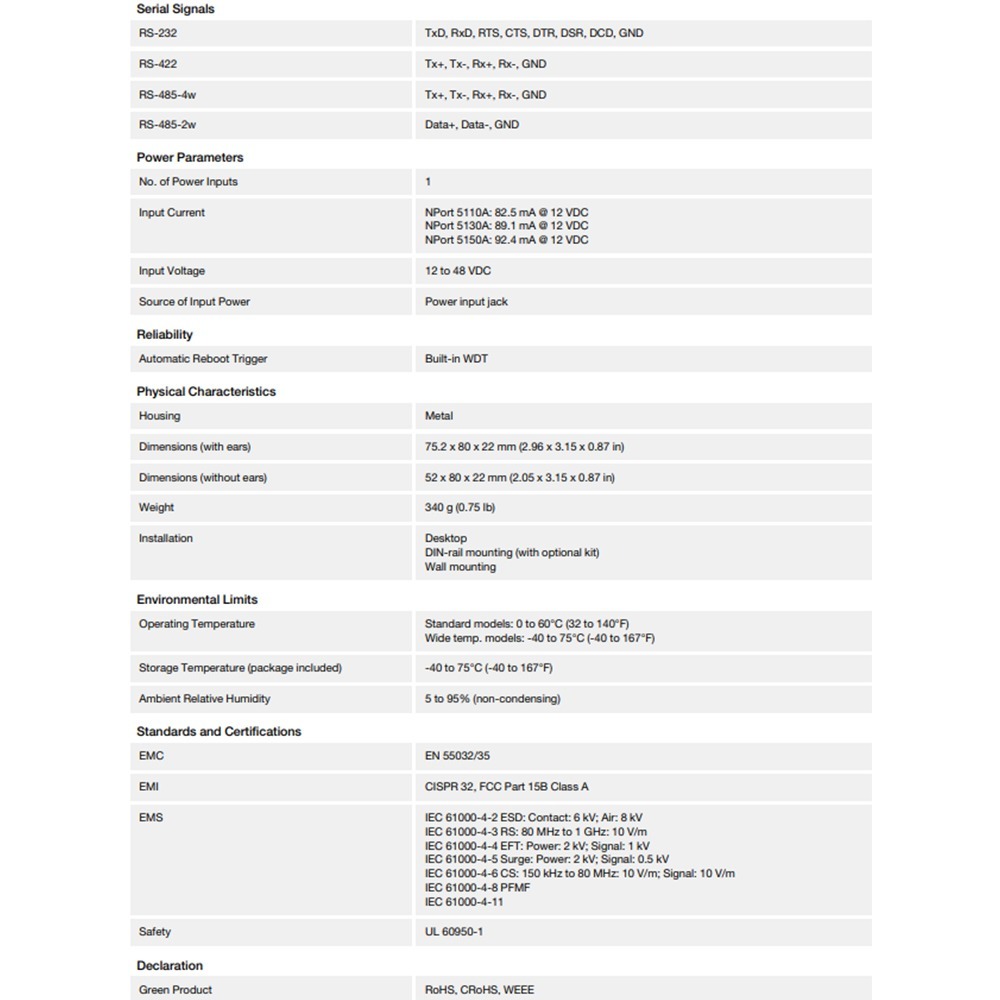 昌運監視器 MOXA NPort 5110A 1埠RS-232序列裝置伺服器-細節圖5