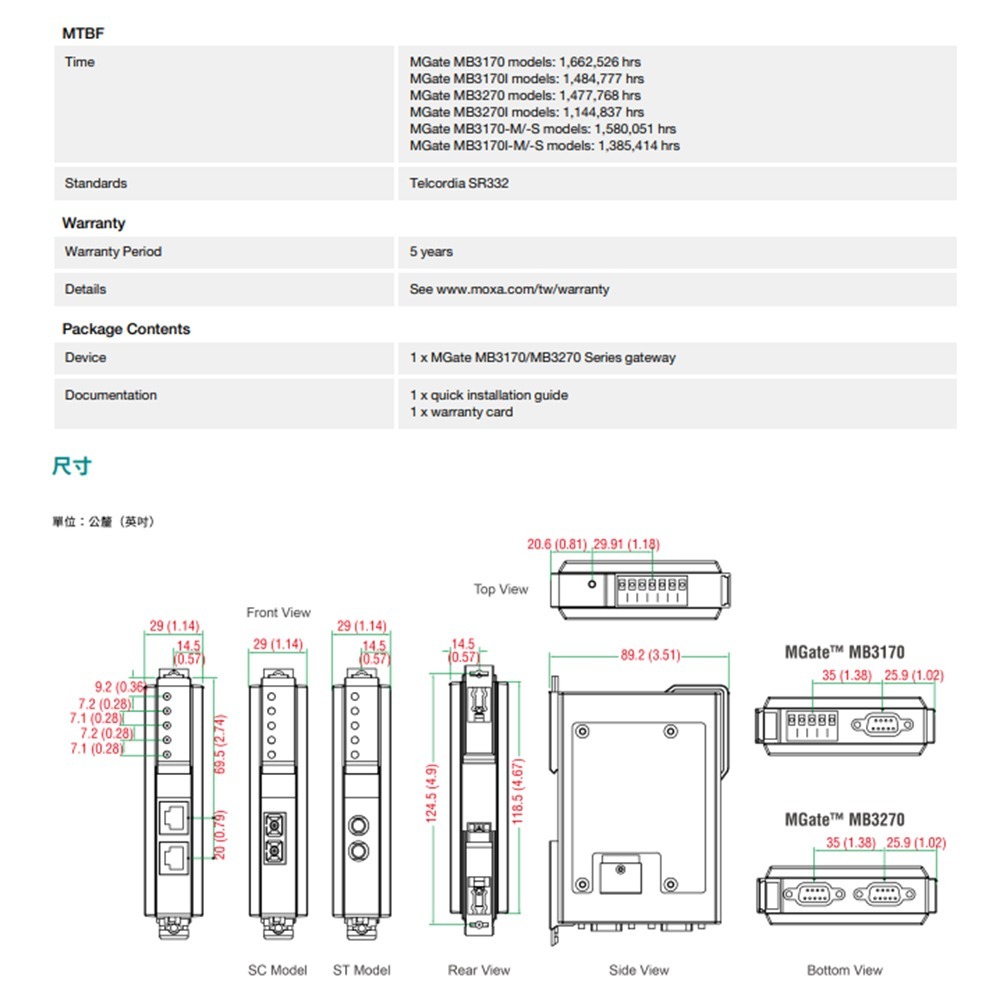 昌運監視器 MOXA MGATE MB3270 2埠進階串列轉Ethernet Modbus閘道器-細節圖6