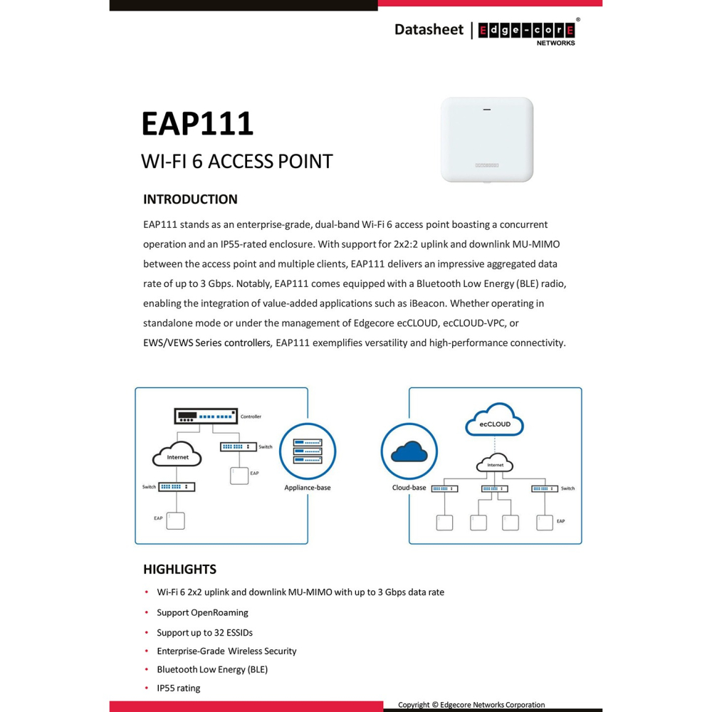 昌運監視器 Edge-corE Edgecore EAP111 無線基地台 併發雙頻 2.4 GHz 與 5 GHz-細節圖3