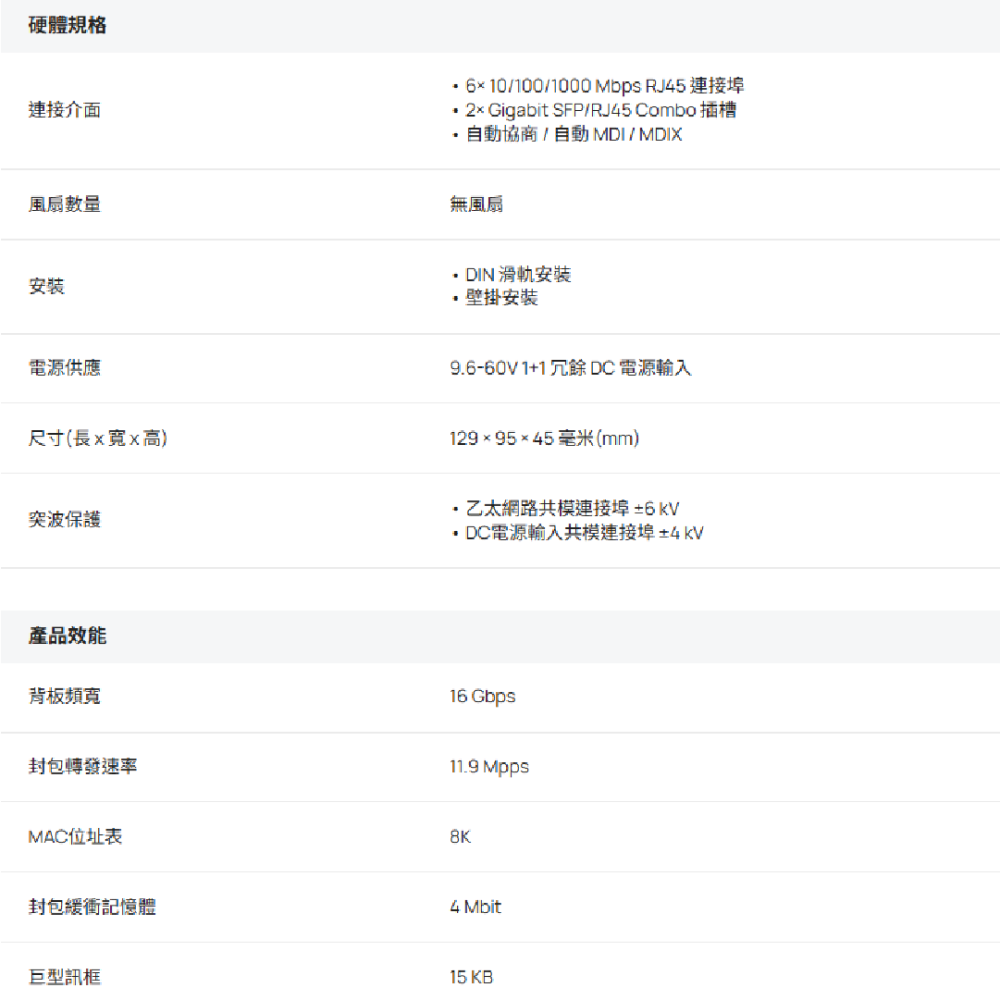 TP-LINK 昌運監視器 IES208G Omada 8 埠 Gigabit 工業級簡易管理型交換器-細節圖2