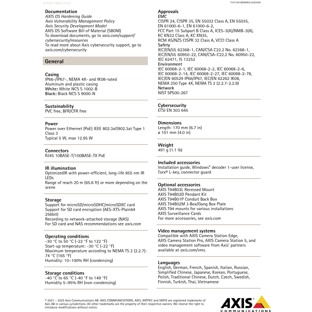 昌運監視器 AXIS M2035-LE 定焦廣角攝影機 配備紅外線照明(請來電洽詢)-細節圖6