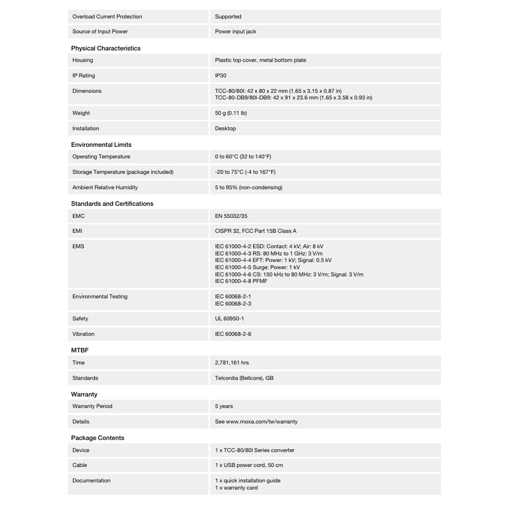 昌運監視器 MOXA TCC-80I 連接埠供電的 RS-232 轉 RS-422/485 轉換器-細節圖6