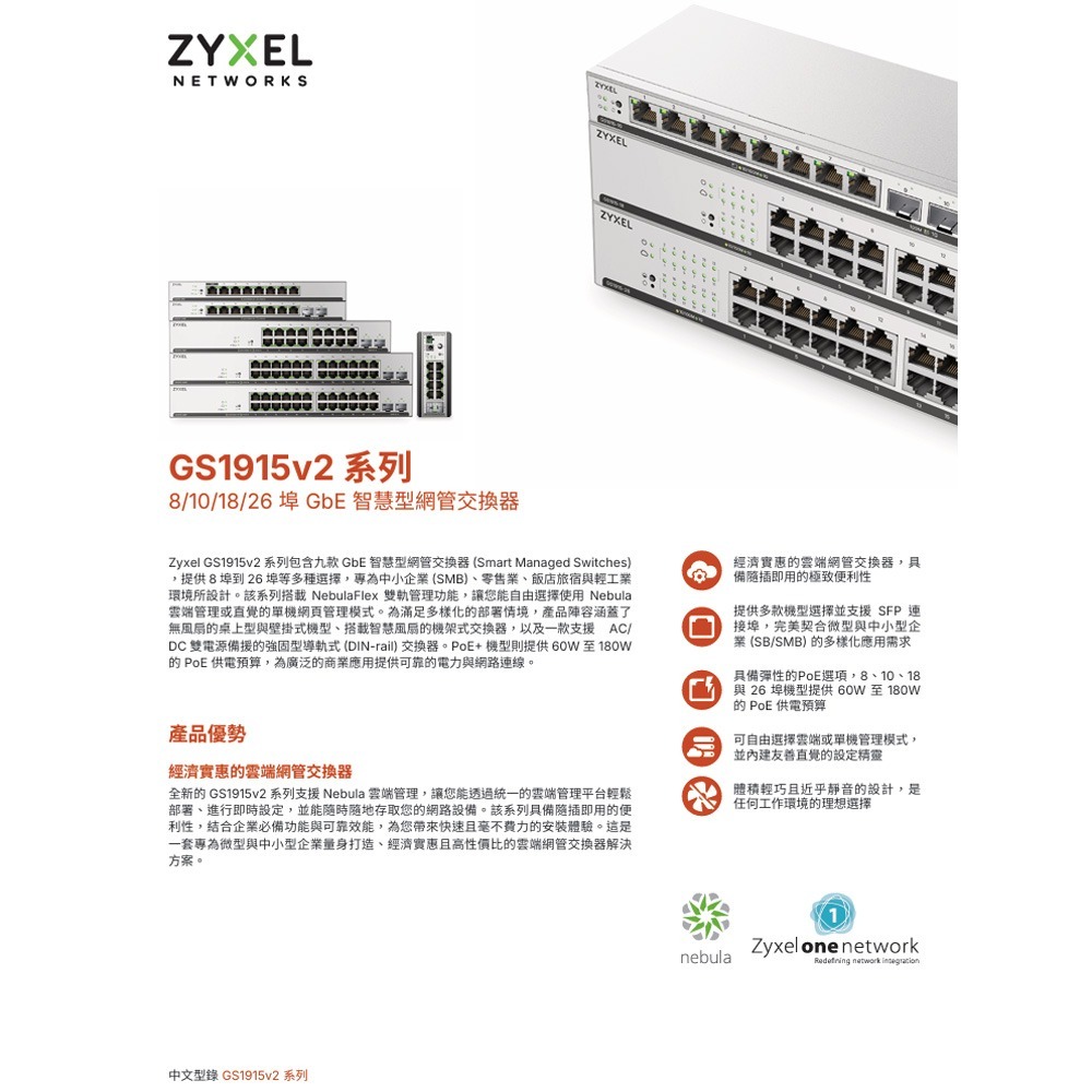 昌運監視器 ZYXEL合勤 GS1915-26EPv2(GS1915-26EP v2)24埠GbEPoE智慧型網管交換器-細節圖2