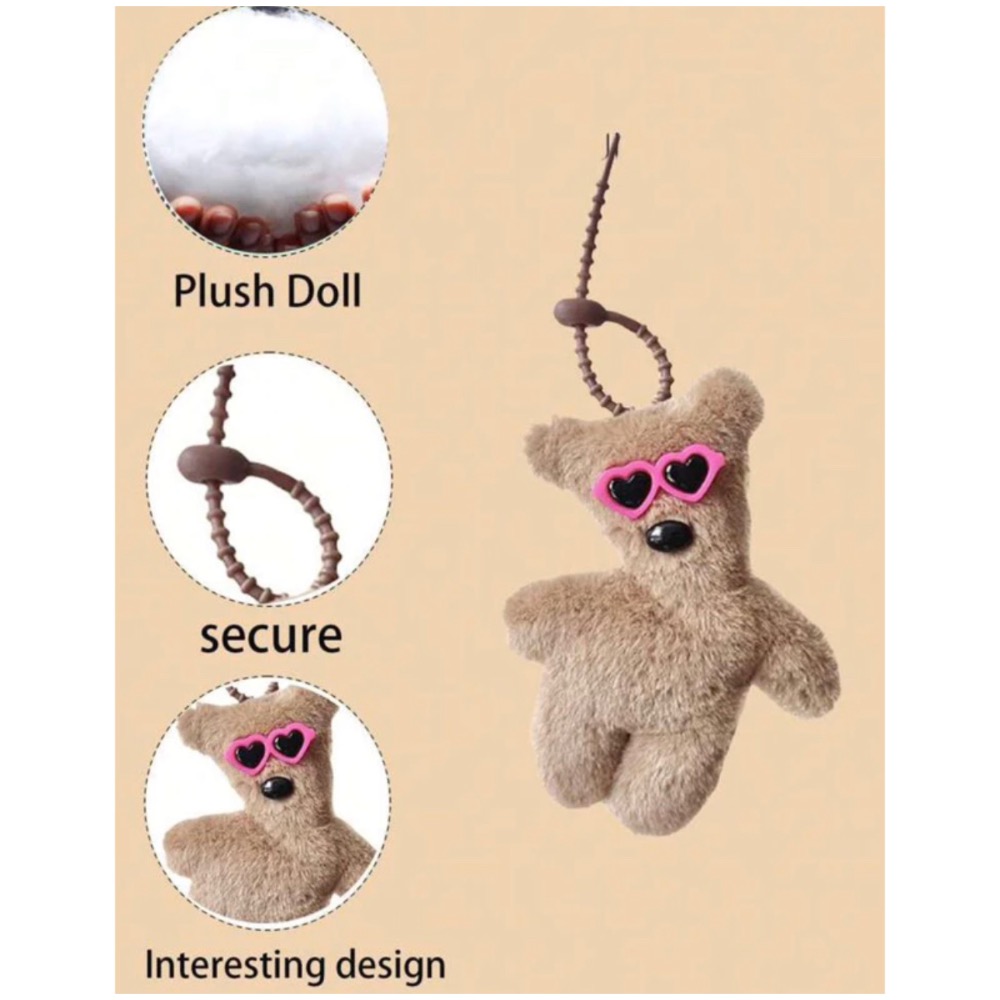 ✨ bbbb.✨ 現貨+預購 頭歪歪泰迪吊飾-細節圖4