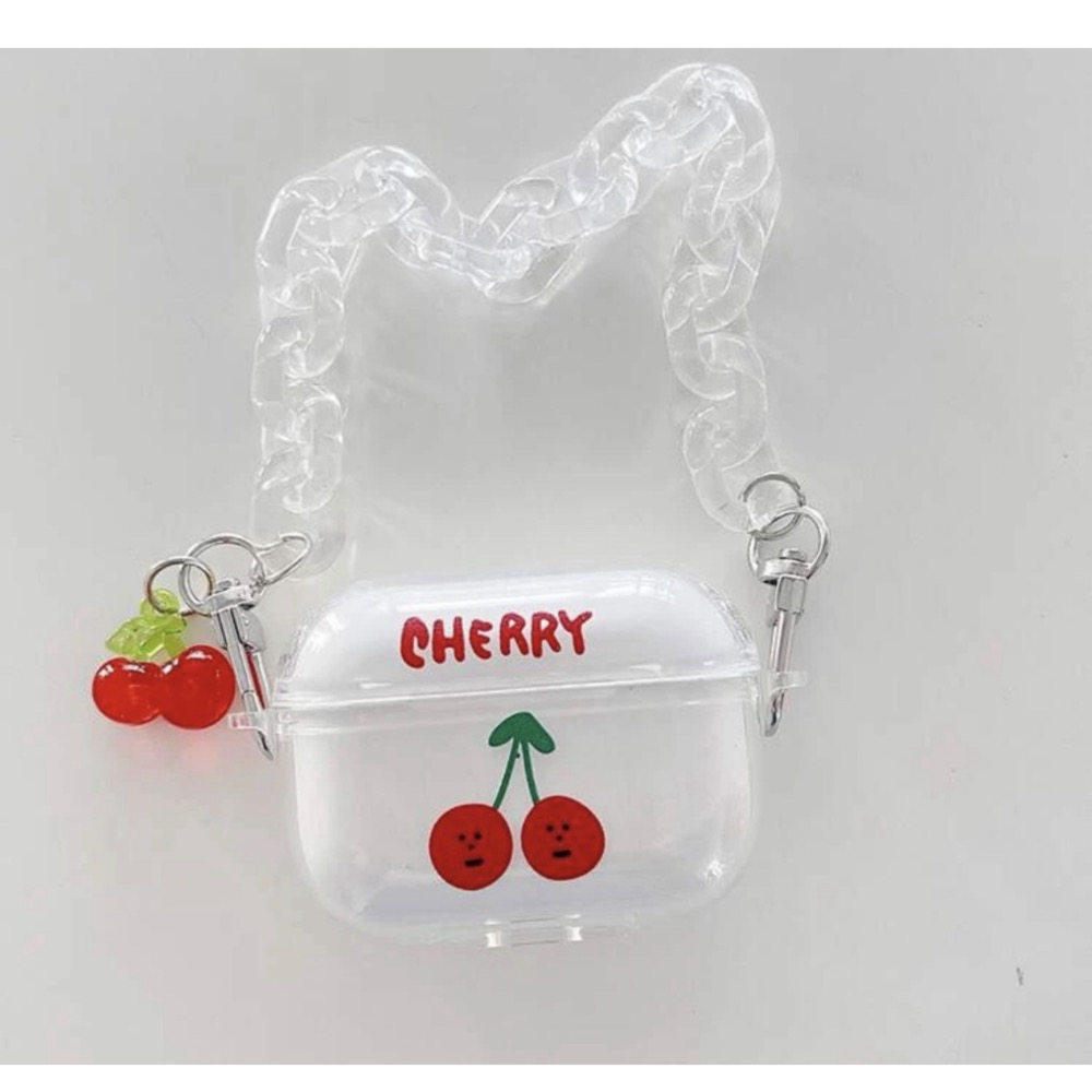 ✨bbbb.✨現貨不用等 🍒超美 ins風 櫻桃 AirPods耳機殼附鏈條🍒-細節圖3