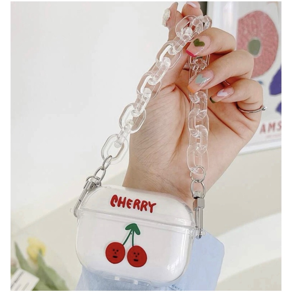 ✨bbbb.✨現貨不用等 🍒超美 ins風 櫻桃 AirPods耳機殼附鏈條🍒-細節圖4