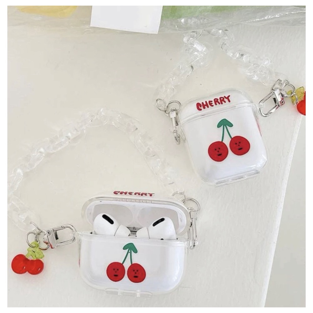 ✨bbbb.✨現貨不用等 🍒超美 ins風 櫻桃 AirPods耳機殼附鏈條🍒-細節圖5