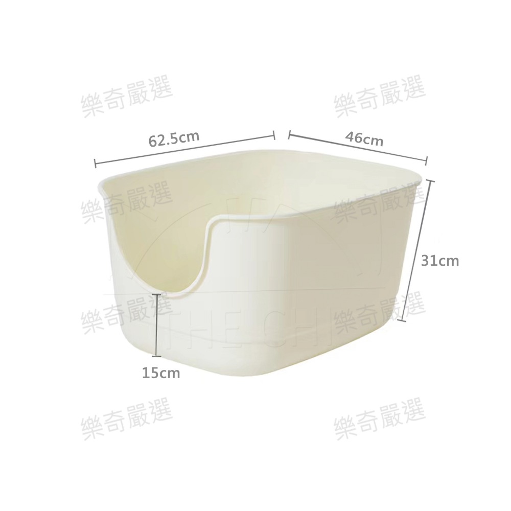 🎉 【現貨】一體式貓砂盆 開放式貓盆 超大貓砂盆 貓砂盆 大尺寸大空間 半封閉貓砂盆 肥貓 胖貓 礦砂-規格圖7