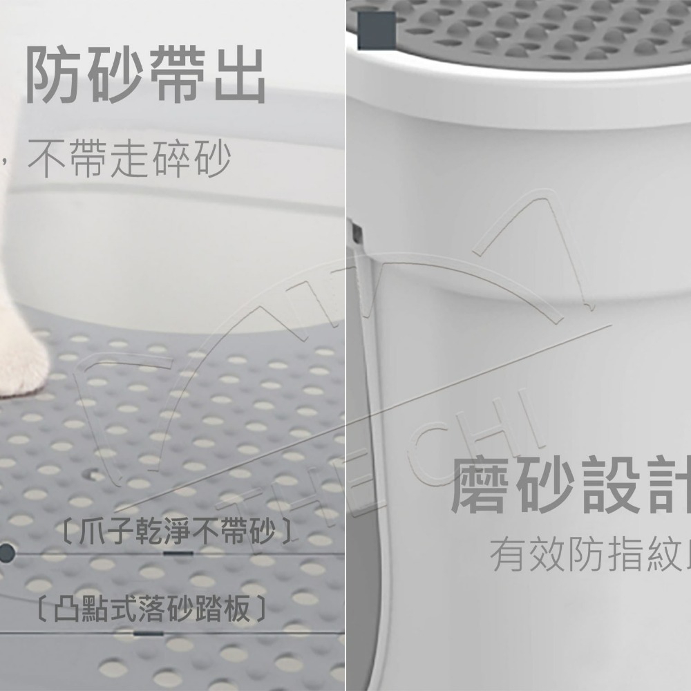 【台灣現貨】頂入式貓砂盆 貓砂盆 魔方雙門 大尺寸 大空間 防落砂 貓廁所 封閉式 雙門貓砂盆-細節圖2