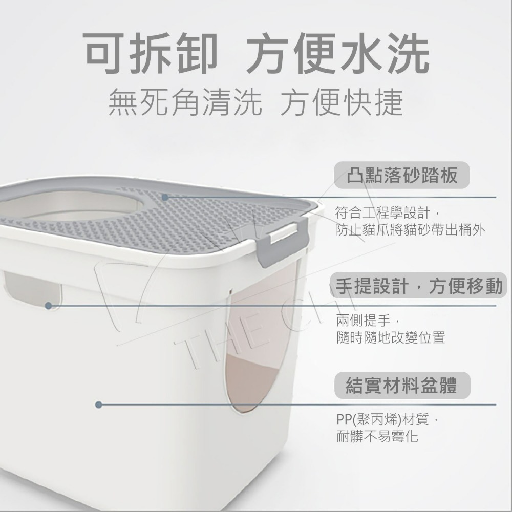 【台灣現貨】頂入式貓砂盆 貓砂盆 魔方雙門 大尺寸 大空間 防落砂 貓廁所 封閉式 雙門貓砂盆-細節圖5