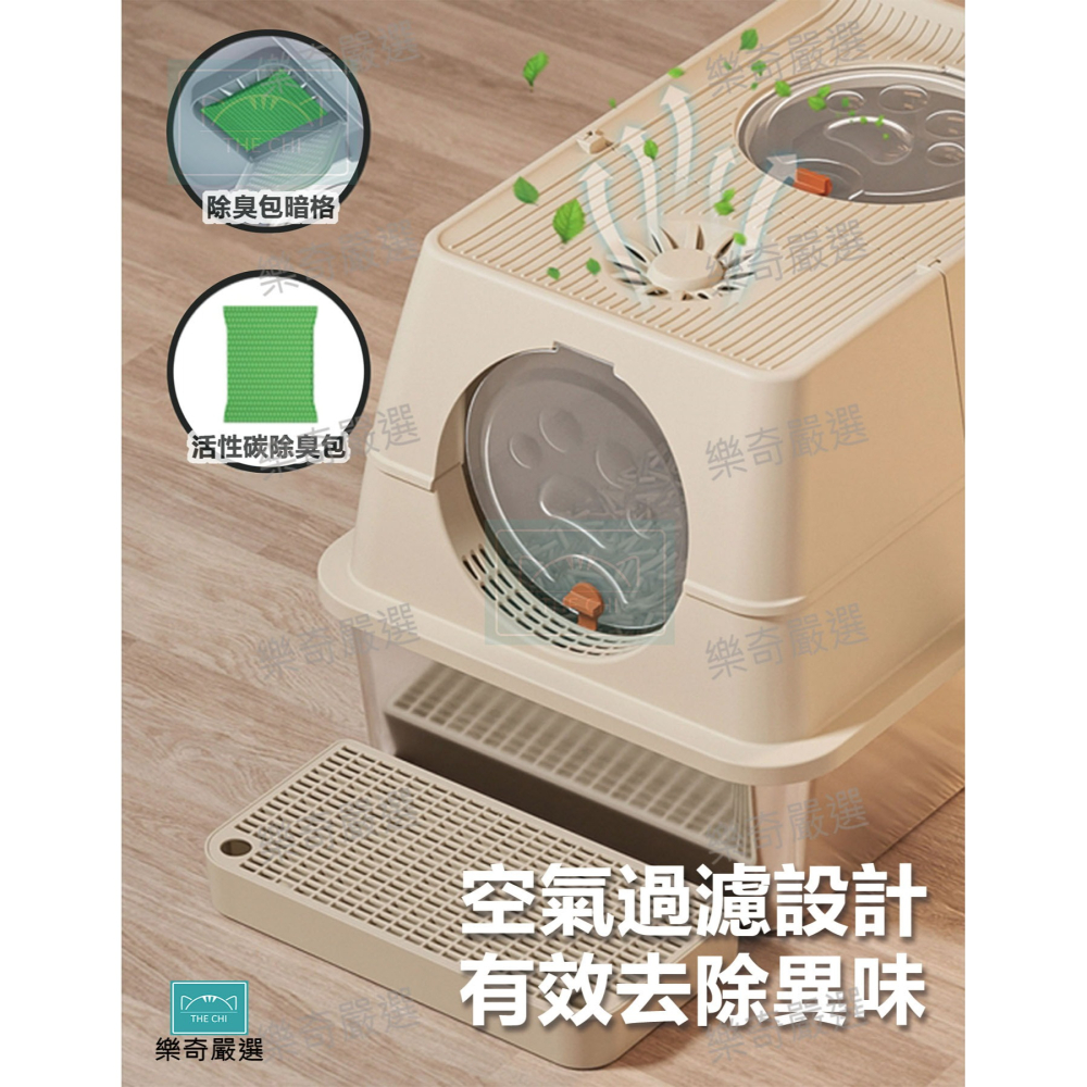 不鏽鋼封閉式貓砂盆 不沾底 不鏽鋼 半封閉貓砂盆 貓廁所 貓便盆 貓砂盆 貓砂 寵物用品 封閉式-細節圖5