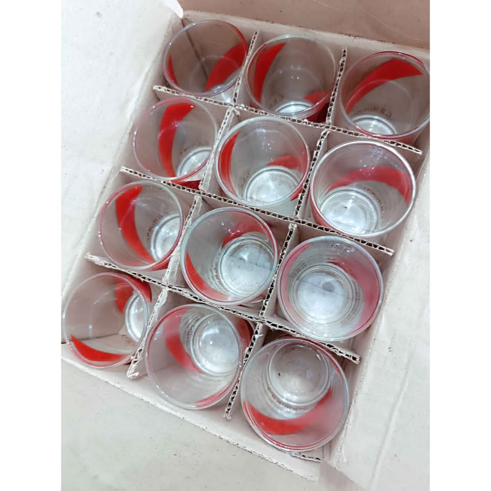 早期台灣製 Cordon Rouge 玻璃杯 一打12入 60-70年代 懷舊復古收藏杯-細節圖2