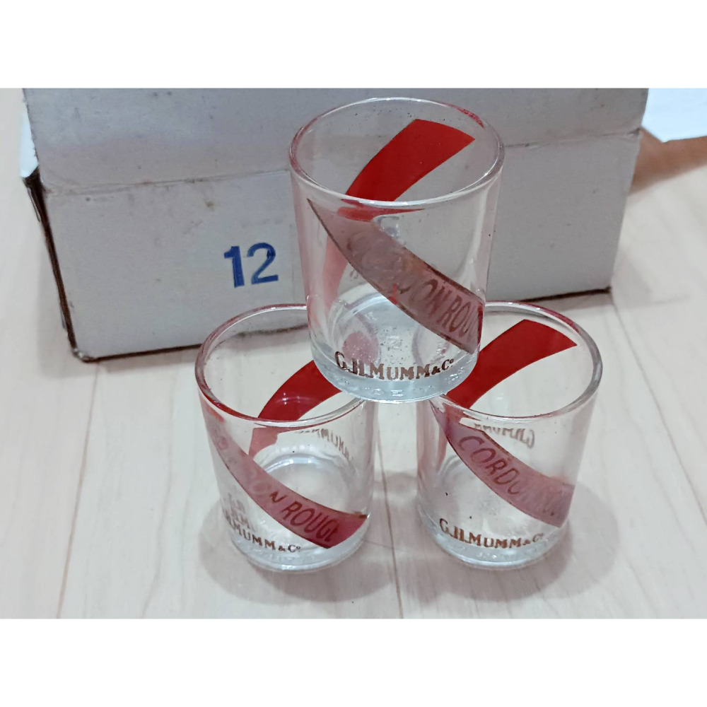 早期台灣製 Cordon Rouge 玻璃杯 一打12入 60-70年代 懷舊復古收藏杯-細節圖3