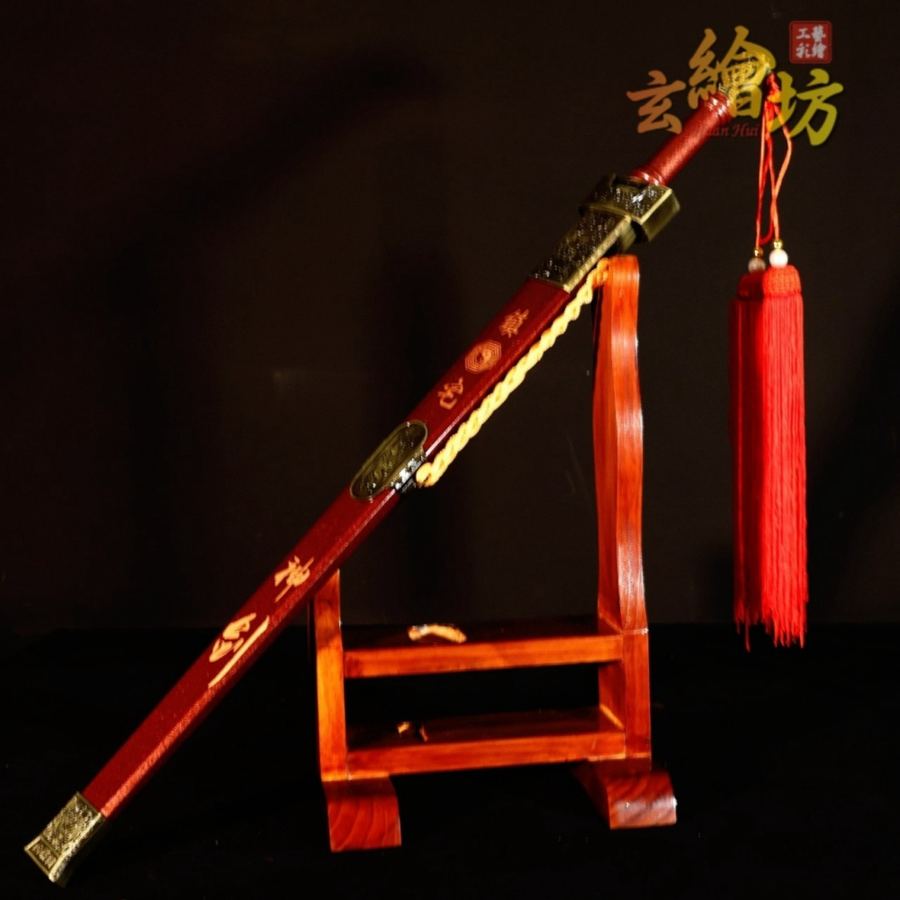 [玄繪藝術彩繪坊]黑劍白劍/尚方七星劍/鎮宅七星劍肉身/紅把黑把黑寬把七星劍/90公分尚方寶劍-細節圖3