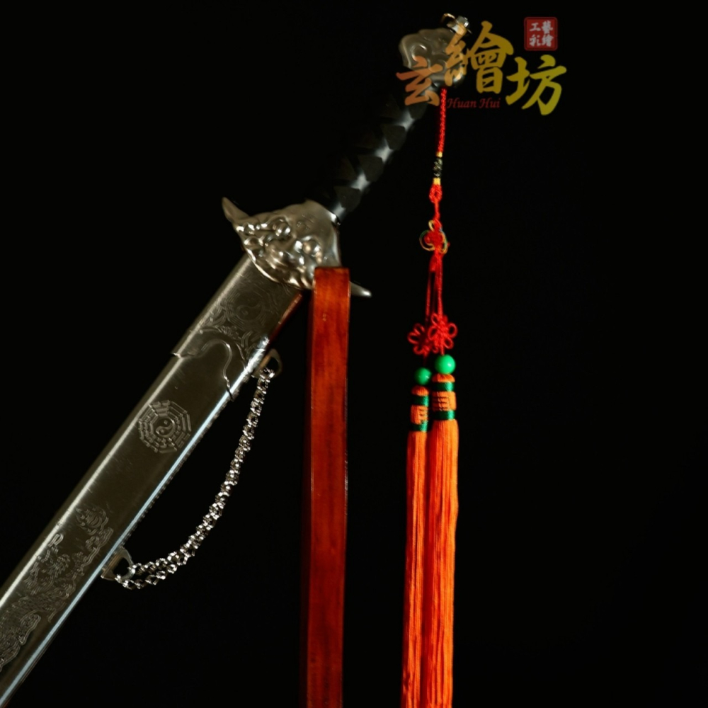 [玄繪藝術彩繪坊]黑劍白劍/尚方七星劍/鎮宅七星劍肉身/紅把黑把黑寬把七星劍/90公分尚方寶劍-細節圖7