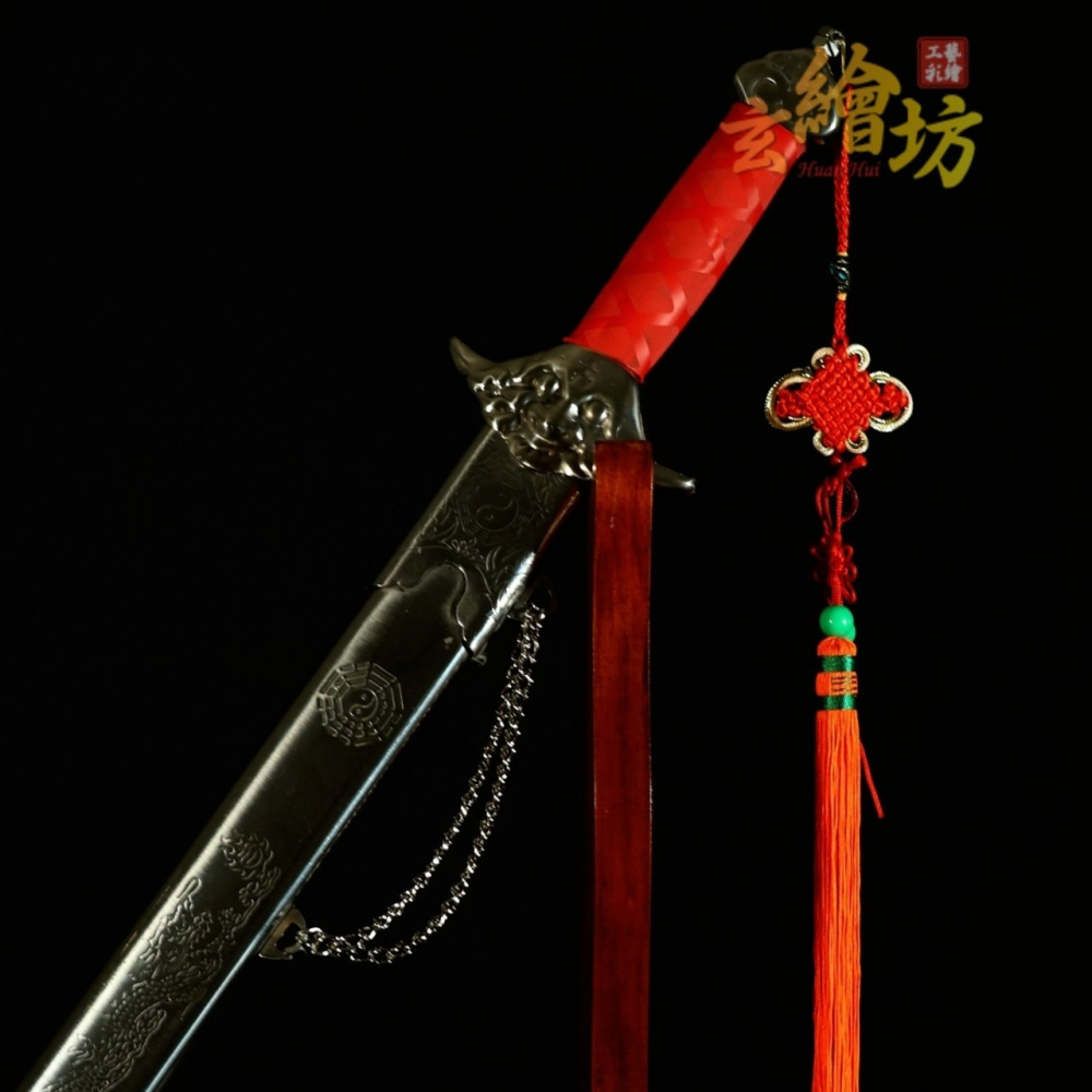 [玄繪藝術彩繪坊]黑劍白劍/尚方七星劍/鎮宅七星劍肉身/紅把黑把黑寬把七星劍/90公分尚方寶劍-細節圖8