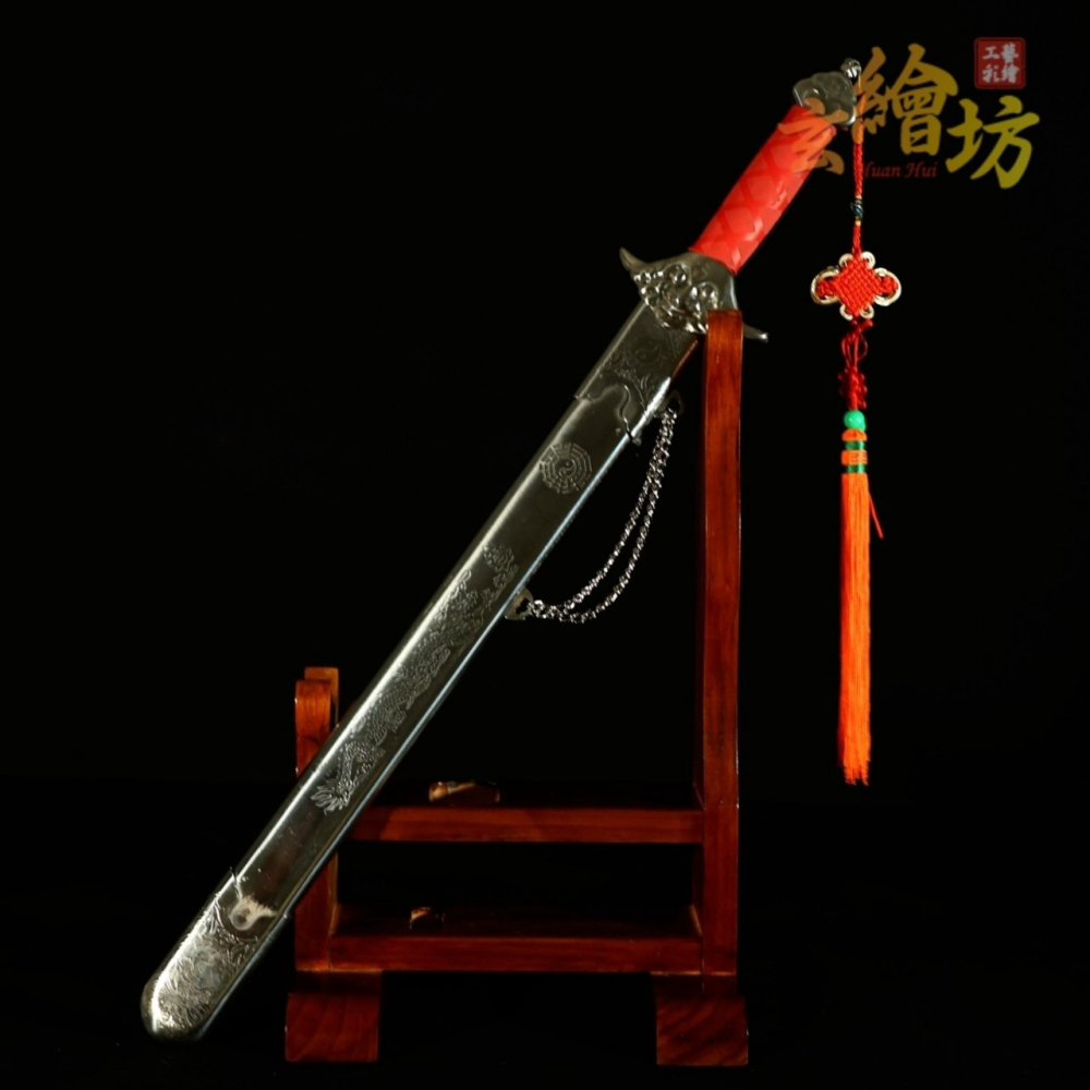 [玄繪藝術彩繪坊]黑劍白劍/尚方七星劍/鎮宅七星劍肉身/紅把黑把黑寬把七星劍/90公分尚方寶劍-細節圖9