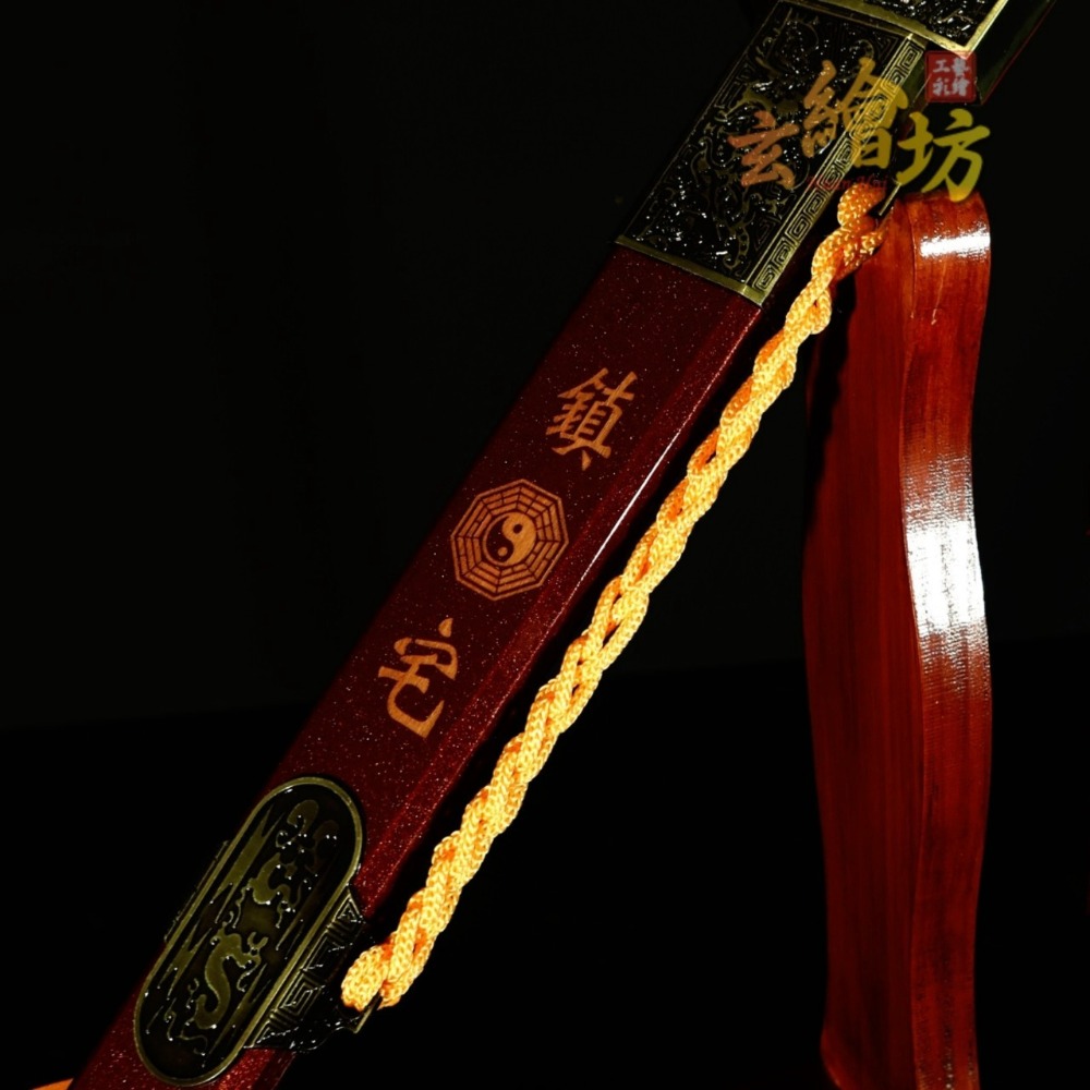 [玄繪藝術彩繪坊]黑劍白劍/尚方七星劍/鎮宅七星劍肉身/紅把黑把黑寬把七星劍/90公分尚方寶劍-規格圖9