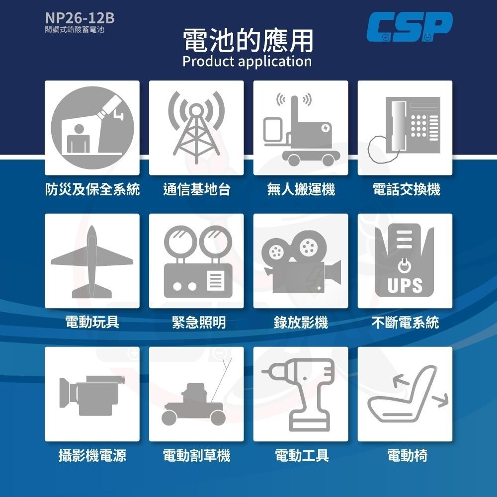 YUASA NP26-12B鉛酸電池12V26Ah ~通信系統 POS系統機器 UPS不斷電系統 吸塵器 測定機器-細節圖4
