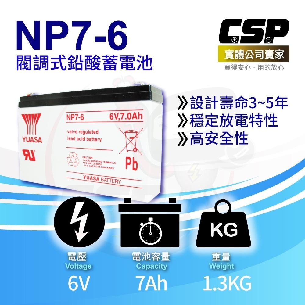 兒童電動玩具車充電器 電池 6V7Ah+6V2A充電器組 YUASA NP7-6+6V2A充電器 兒童超跑 重機-細節圖3